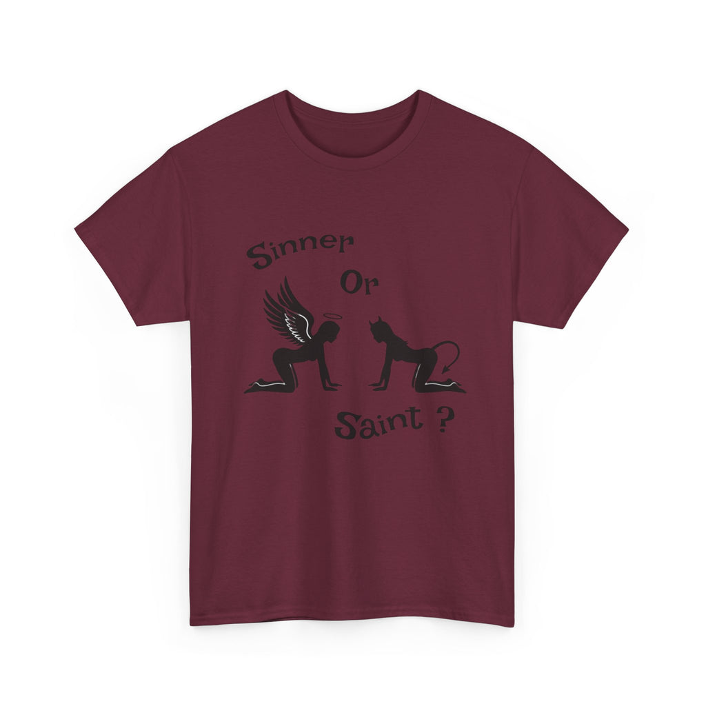 Sinner or Saint? Angel vs Devil Graphic Tee – Bold Naughty vs Nice T-Shirt 😈😇