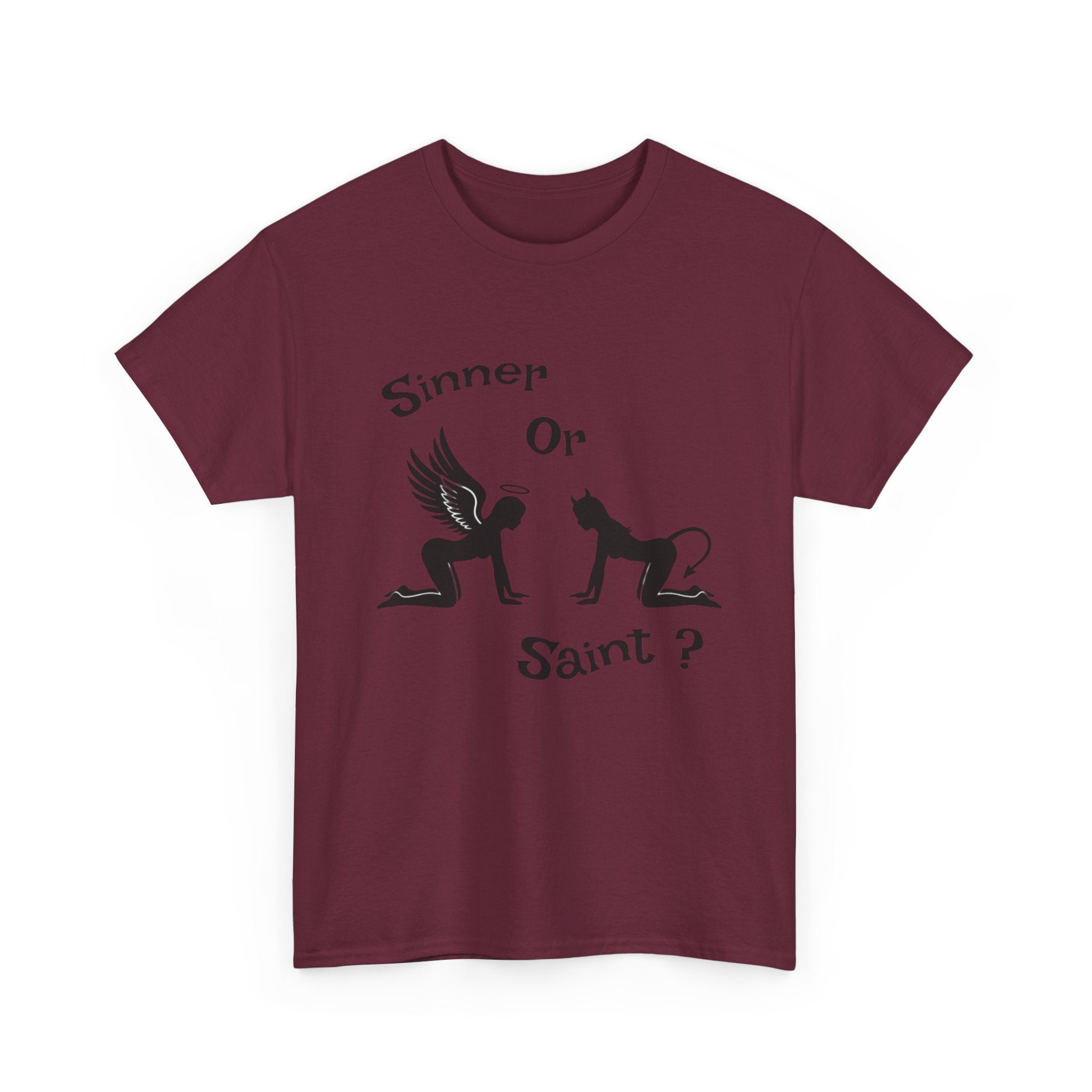 Sinner or Saint? Angel vs Devil Graphic Tee – Bold Naughty vs Nice T-Shirt 😈😇