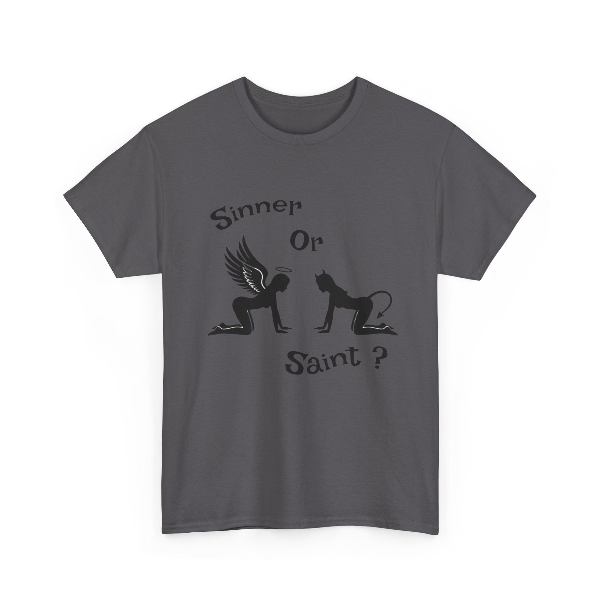 Sinner or Saint? Angel vs Devil Graphic Tee – Bold Naughty vs Nice T-Shirt 😈😇
