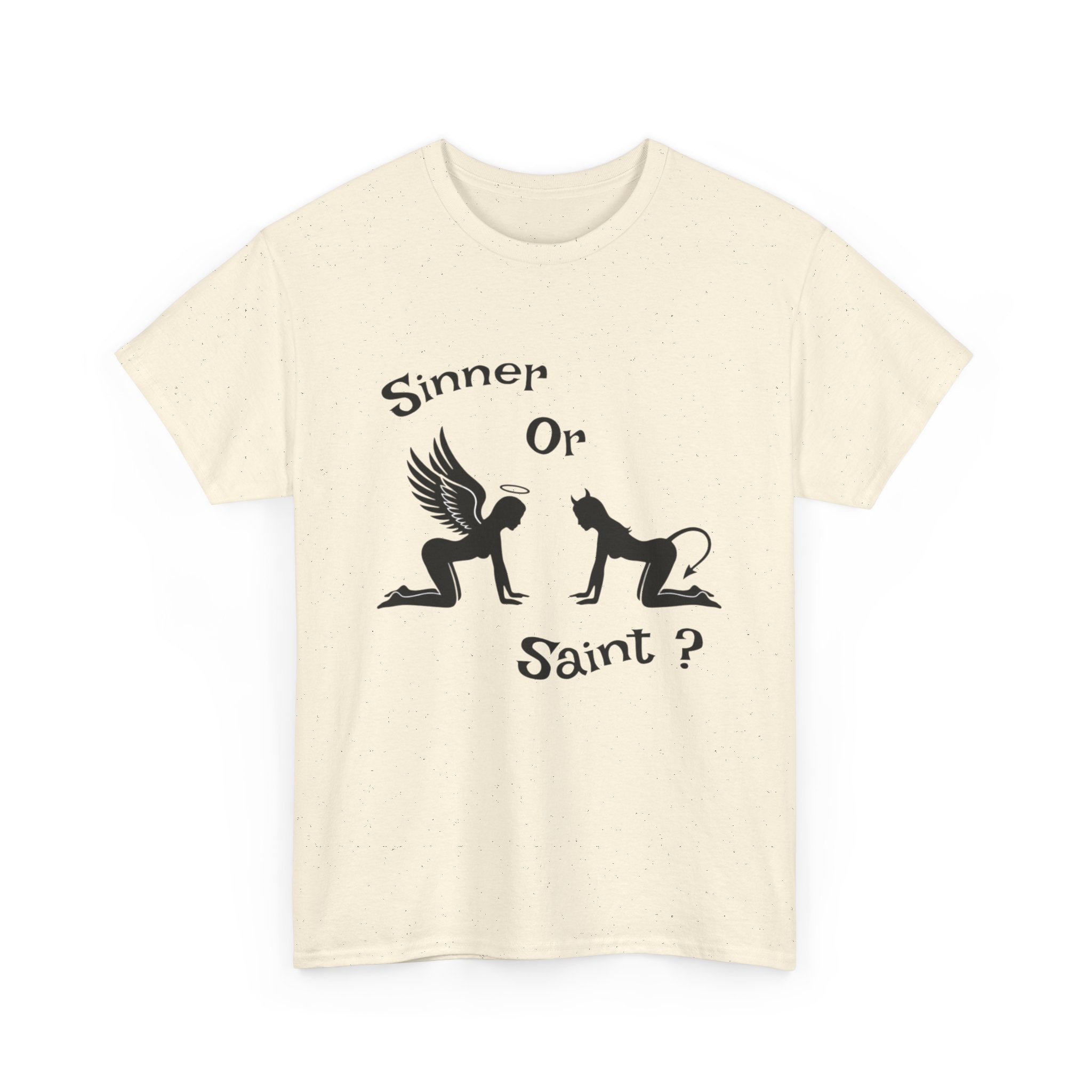 Sinner or Saint? Angel vs Devil Graphic Tee – Bold Naughty vs Nice T-Shirt 😈😇