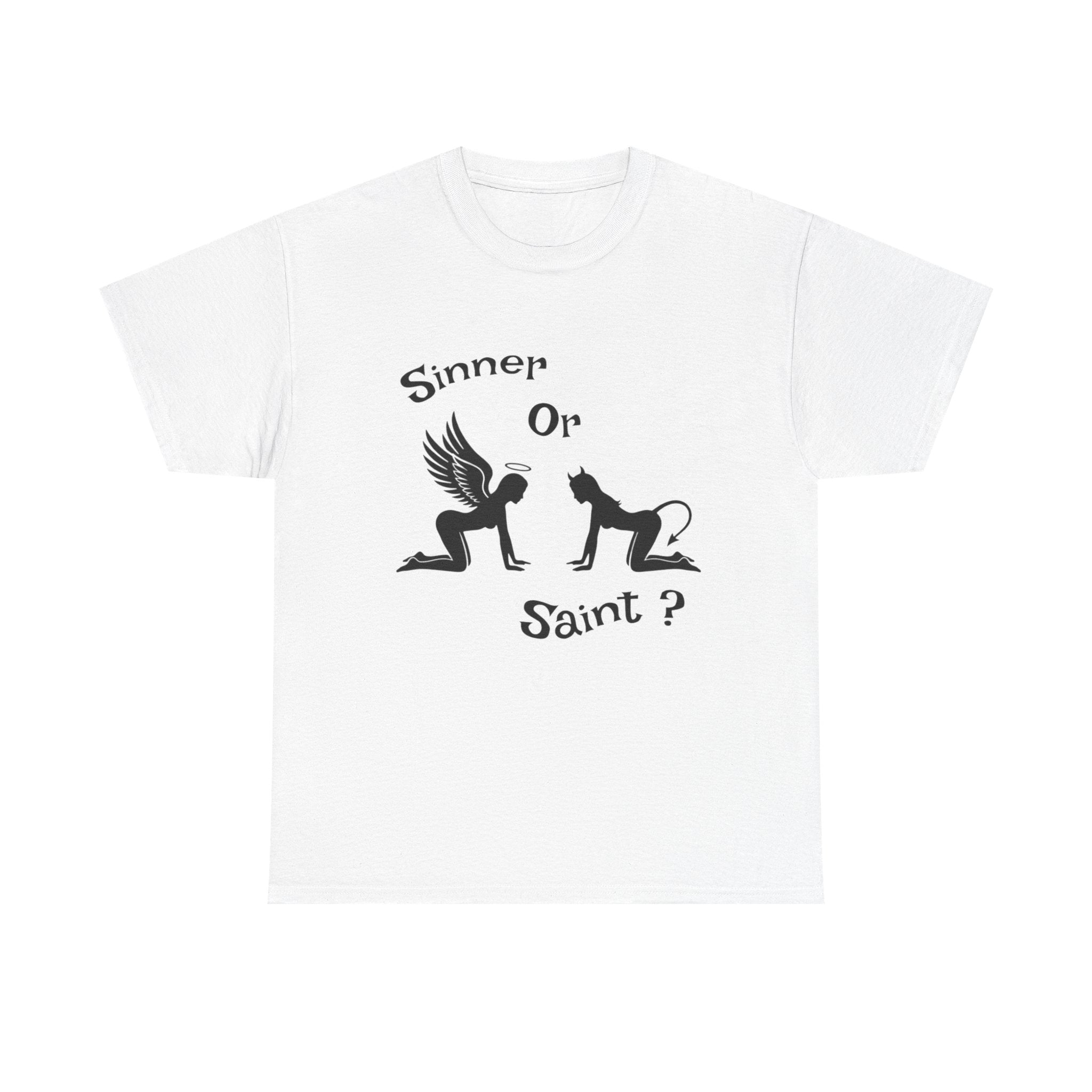 Sinner or Saint? Angel vs Devil Graphic Tee – Bold Naughty vs Nice T-Shirt 😈😇