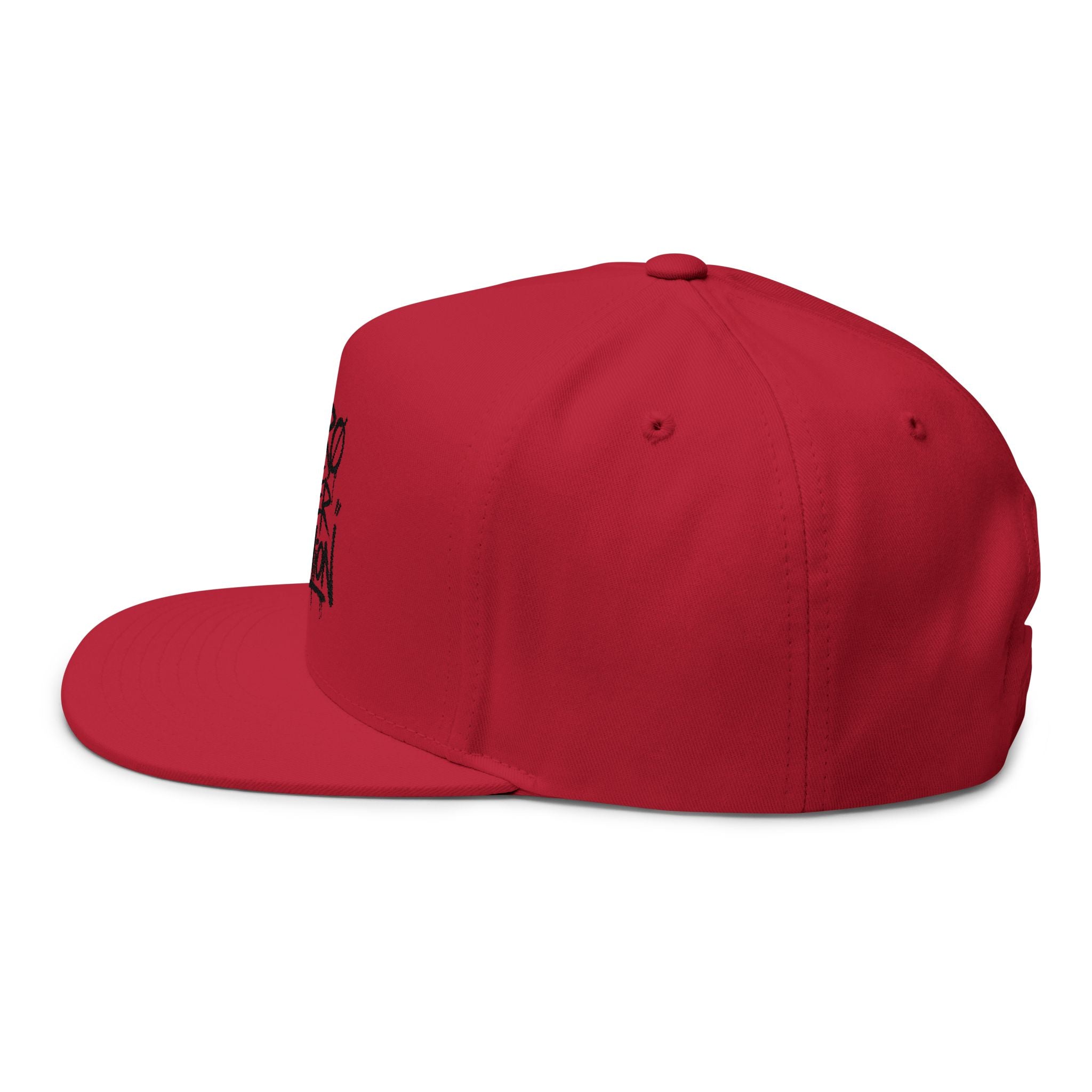 Flat Bill Cap — "Zero Filter Fashion" Embroidered Streetwear Snapback