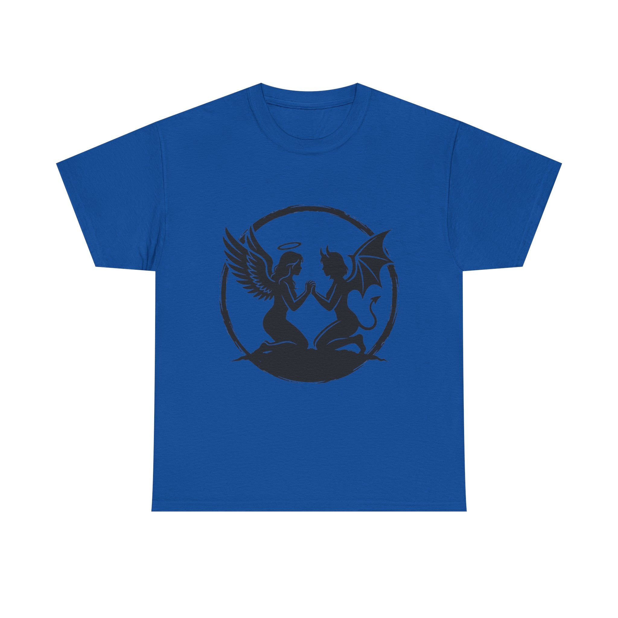 Angel and Demon Yin Yang T-Shirt — Gothic Celestial Balance Tee
