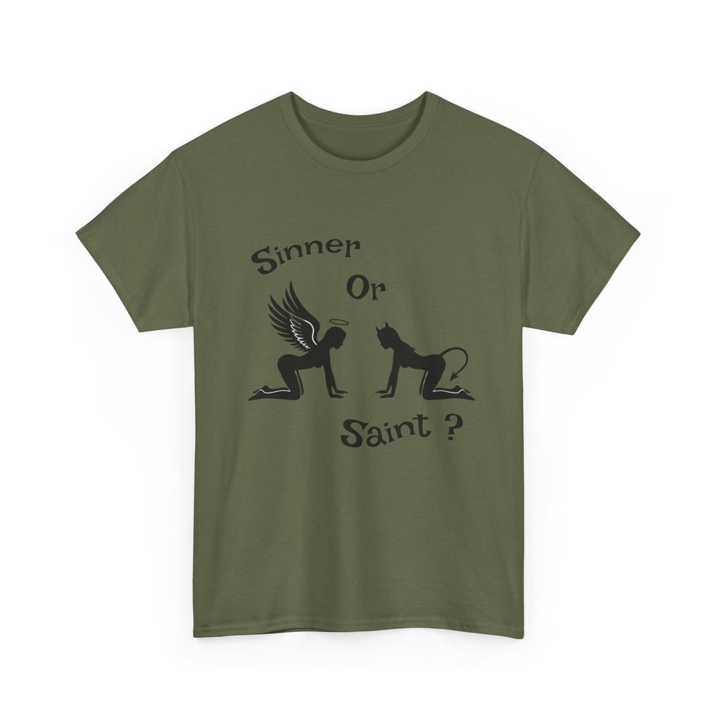 Sinner or Saint? Angel vs Devil Graphic Tee – Bold Naughty vs Nice T-Shirt 😈😇