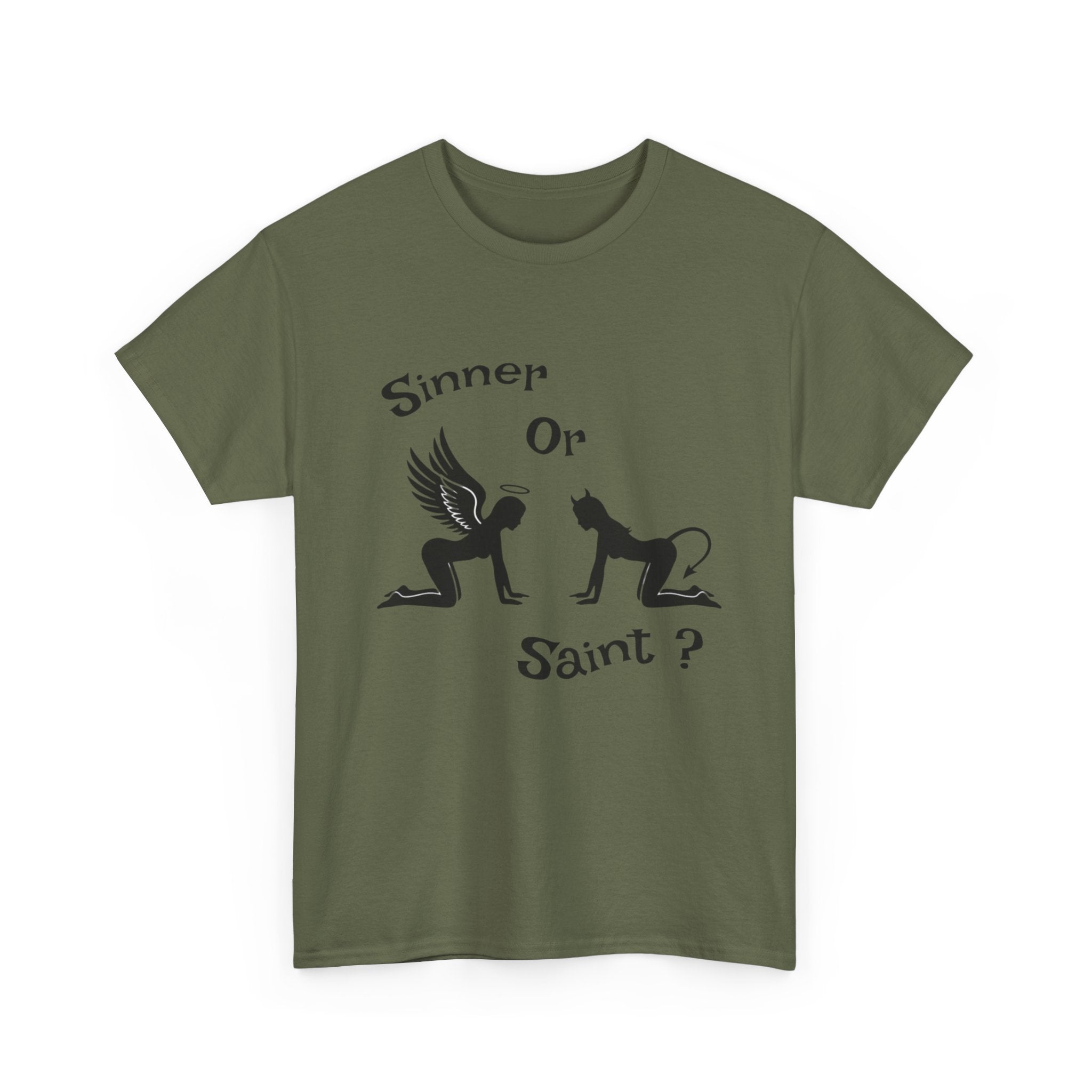 Sinner or Saint? Angel vs Devil Graphic Tee – Bold Naughty vs Nice T-Shirt 😈😇