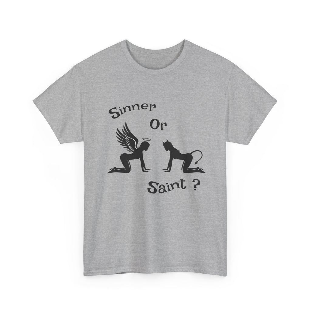 Sinner or Saint? Angel vs Devil Graphic Tee – Bold Naughty vs Nice T-Shirt 😈😇