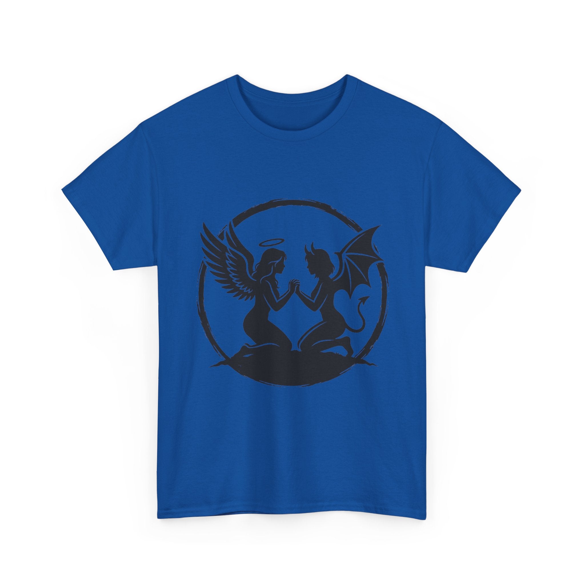 Angel and Demon Yin Yang T-Shirt — Gothic Celestial Balance Tee