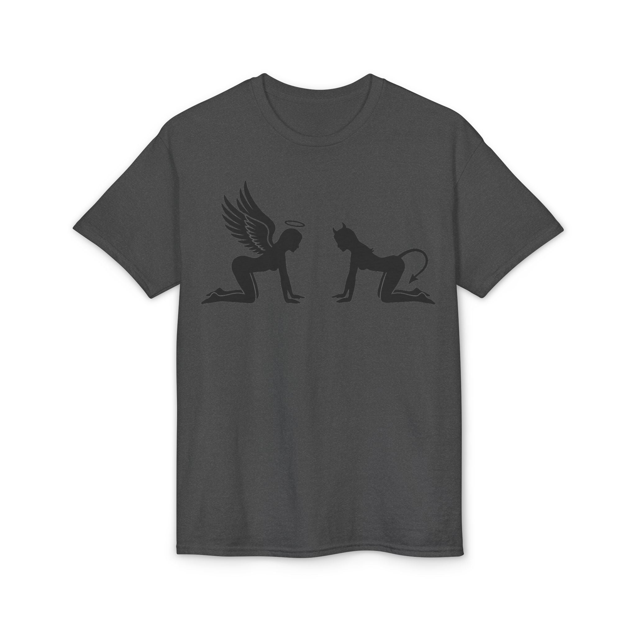 Angel & Devil Temptation Silhouette Tee – Naughty vs Nice Graphic T-Shirt 😈😇
