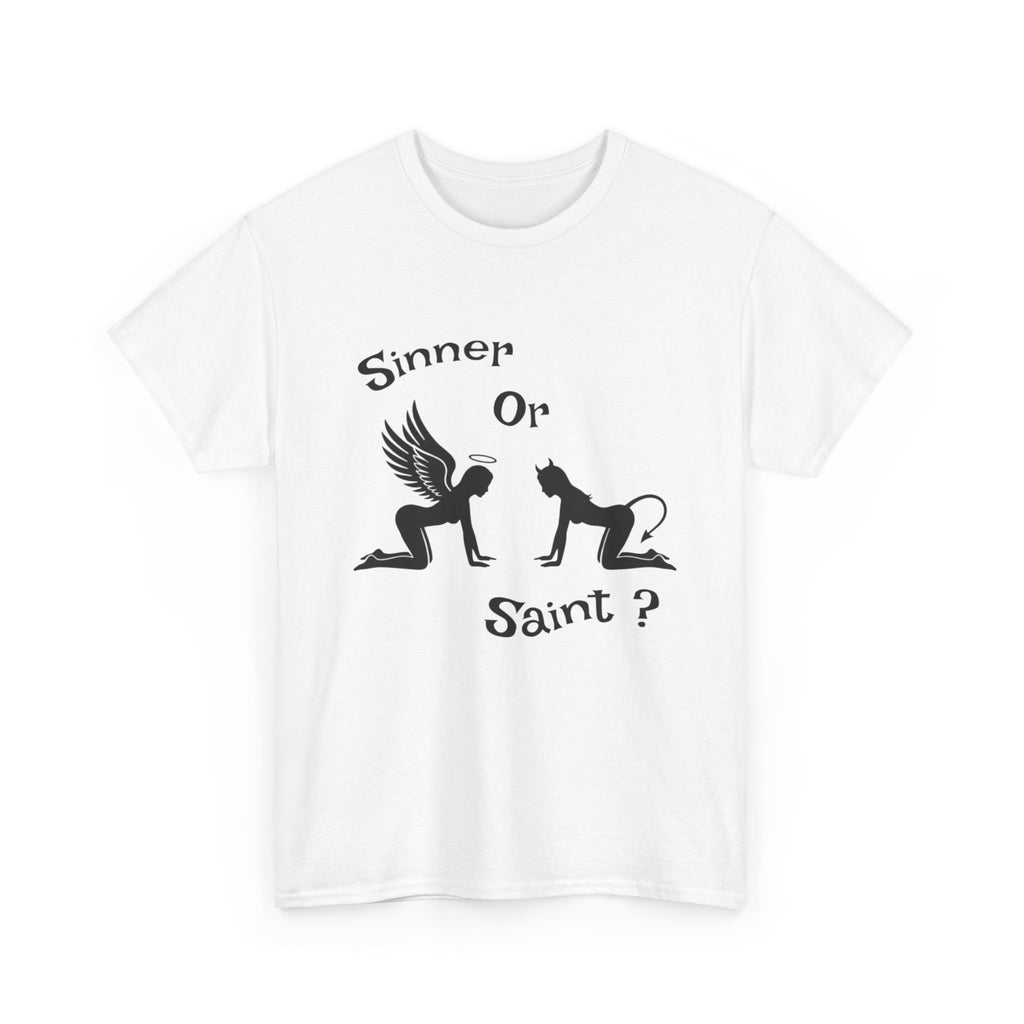 Sinner or Saint? Angel vs Devil Graphic Tee – Bold Naughty vs Nice T-Shirt 😈😇