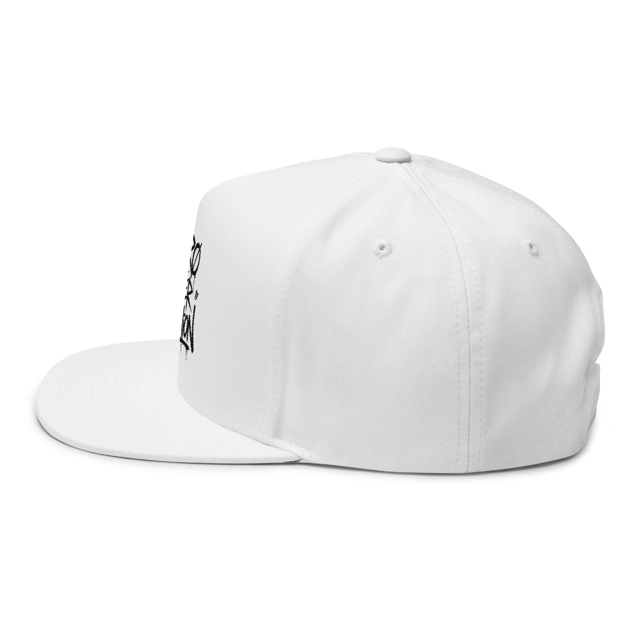 Flat Bill Cap — "Zero Filter Fashion" Embroidered Streetwear Snapback