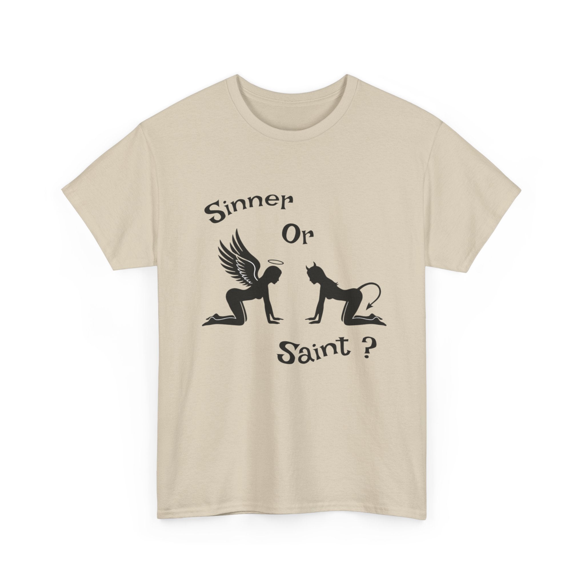 Sinner or Saint? Angel vs Devil Graphic Tee – Bold Naughty vs Nice T-Shirt 😈😇